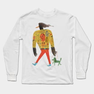 Funny hippie duck Long Sleeve T-Shirt